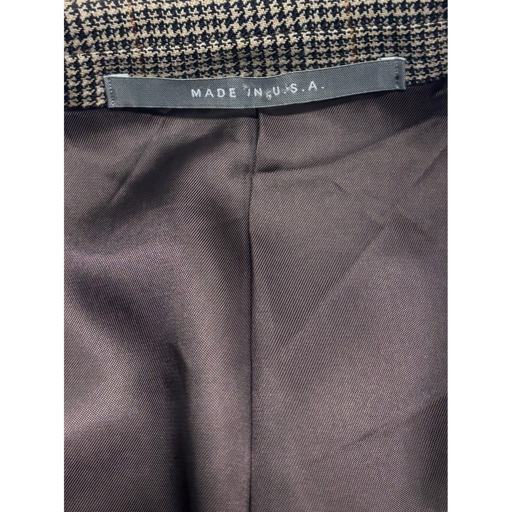 Hickey Freeman 48L Beige Houndstooth Windowpane Madison Blazer Jacket Sport Coat - Picture 3 of 11
